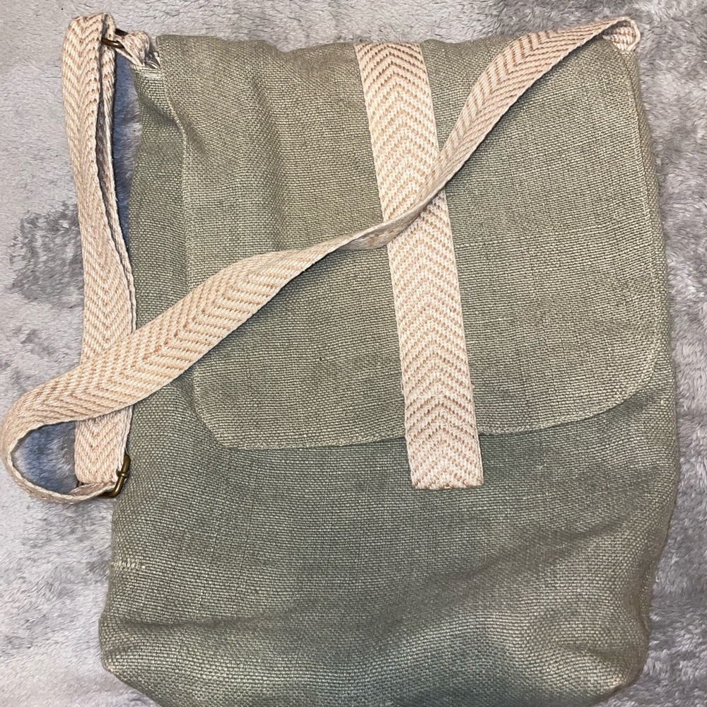 Grey and White satchel crossover bag